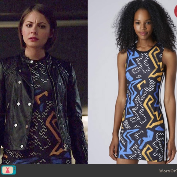 Topshop Dresses & Skirts - EUC TopShop Graffiti Print Bodycon Dress 8